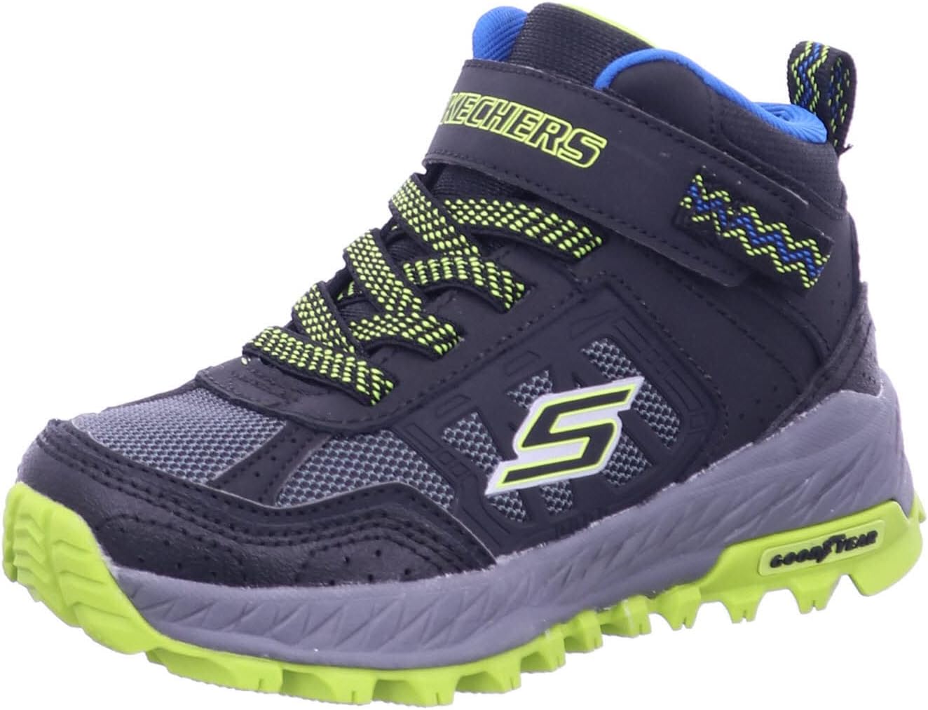 Skechers Kids Boy's Fuse Tread-Trekor Sneaker, Black/Blue/Lime, 11.5 Little Kid