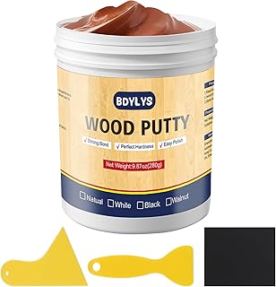 Wood Filler & Wood Putty Kit, 9.87oz(280g) Walnut - Quick & Easy Furniture Repair for Cracks, Holes & Imperfections - Durable, Smooth, and Stainable