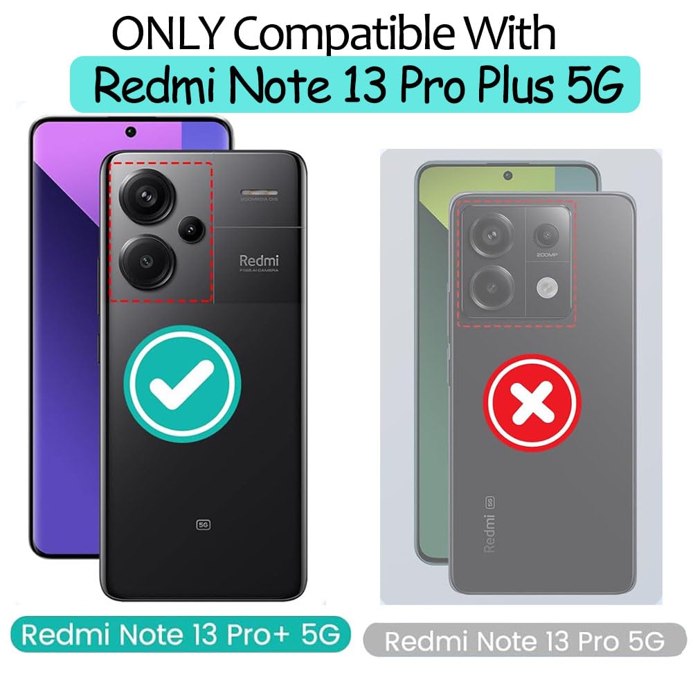 LeYi Cover per Redmi Note 13 Pro 5G con Vetro Temperato [2 Pack], Custodia con Protezione Fotocamera [Slidable] Antiurto Militare Anello Supporto TPU Bumper Custodie per Xiaomi Redmi Note 13Pro, Nero