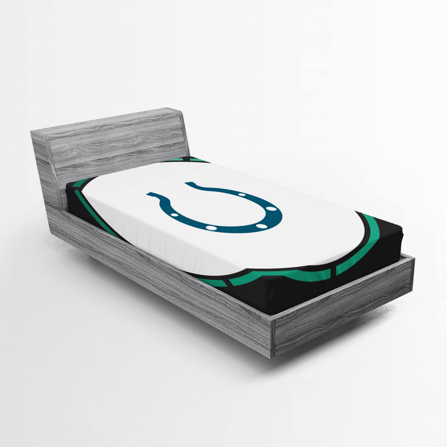 Ambesonne Rodeo 2 Pack Fitted Sheet, Horseshoe Wild West Luck, Bed Cover All-Round Elastic Deep Pockets 2 Pieces, Package Contains 2 Twin XL Size Fitted Sheets, Blue Charcoal