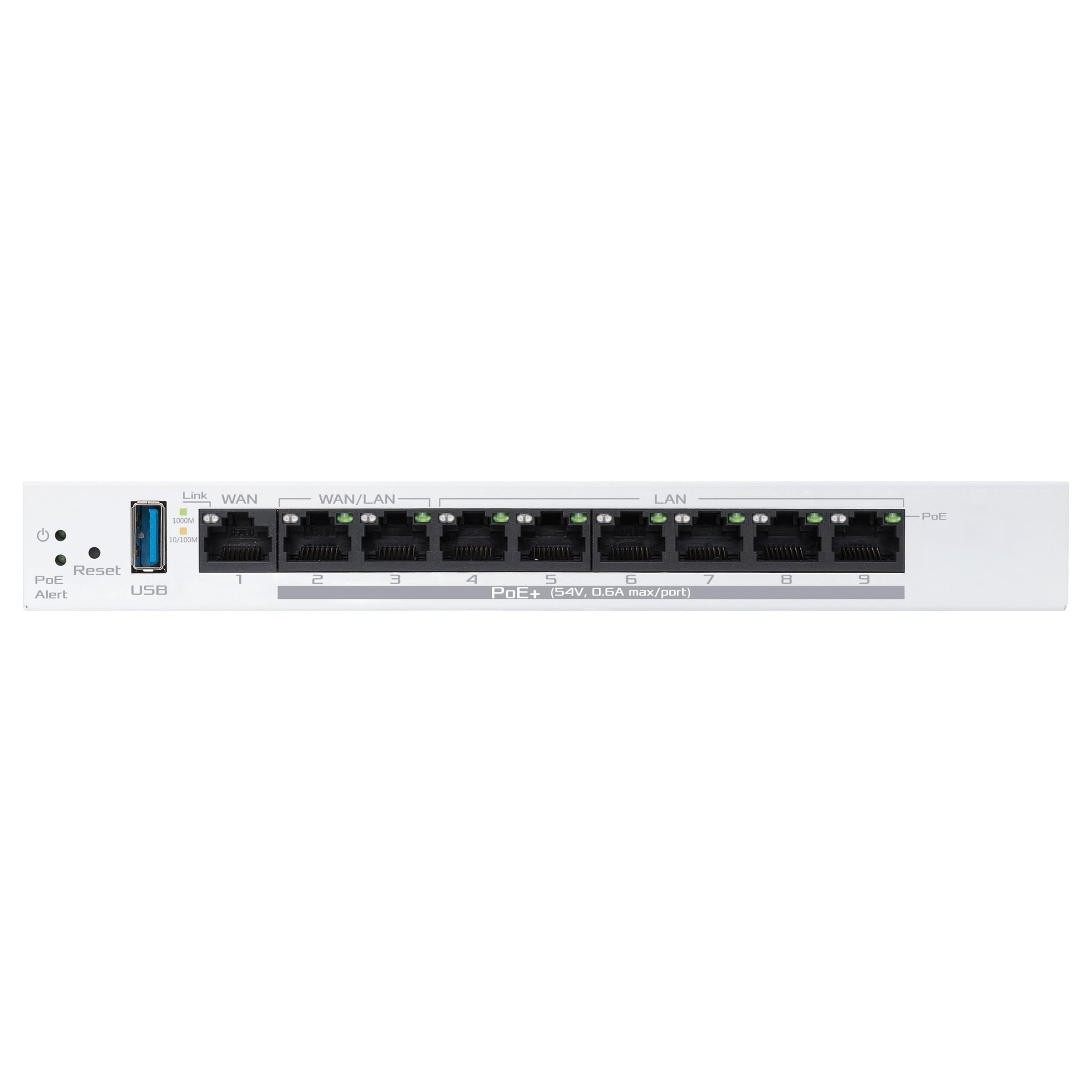 ASUS ExpertWiFi EBG19P, Routeur Filaire Gigabit PoE+ VPN, 8 Ports PoE+, 123W, Jusqu'à 3 Ports WAN ethernet + 1 USB WAN, Idéal pour Les AP, Sécurité réseau de qualité Commerciale
