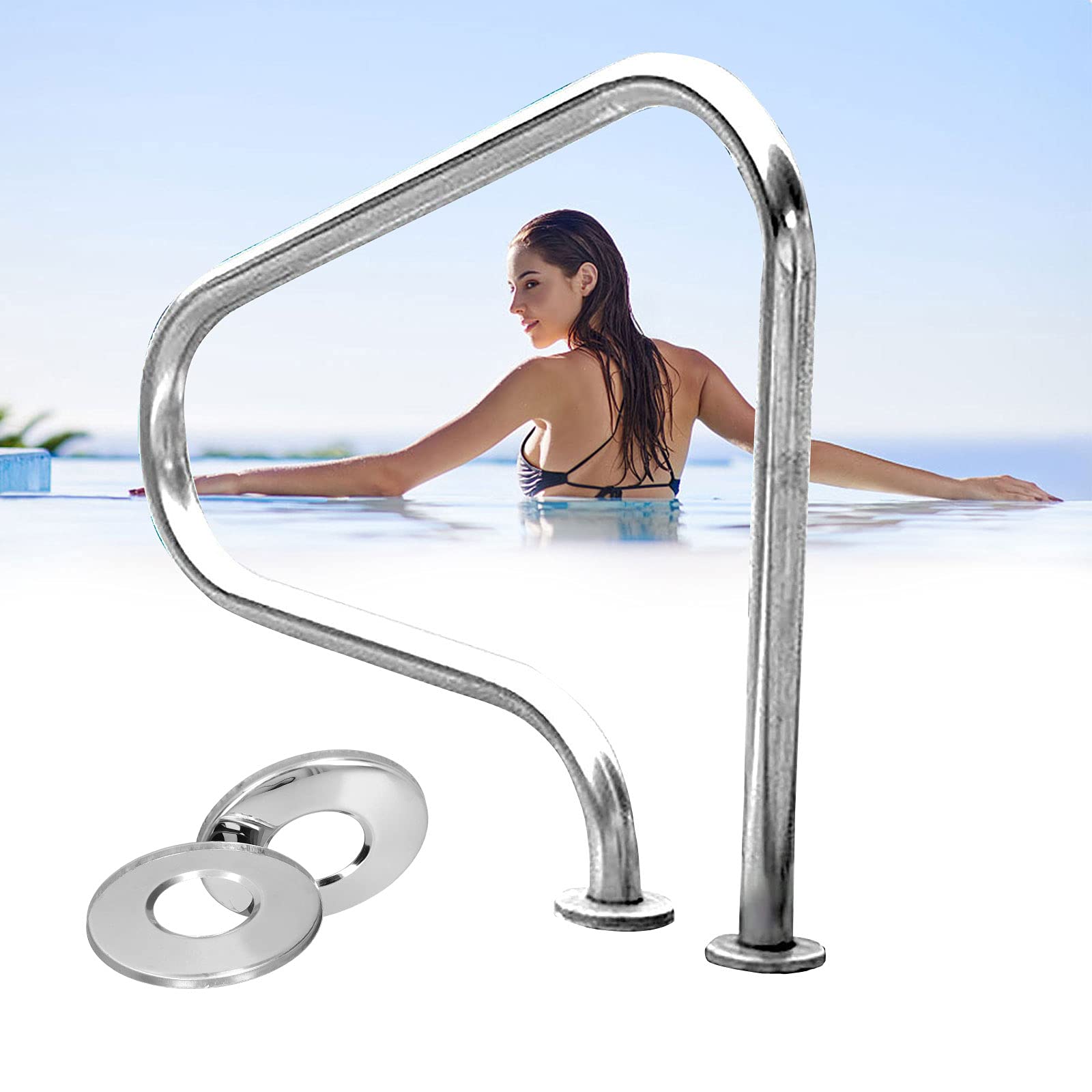 Main courante de piscine en acier inoxydable pour bassin de jardin