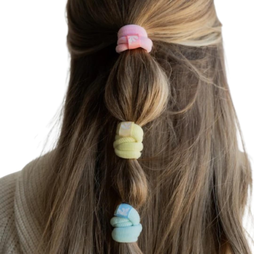 Kaxi, Solid High Intensi'ties, Durable Nylon Hair Ties for Everyday use, 3 Pack (Spring Variety)