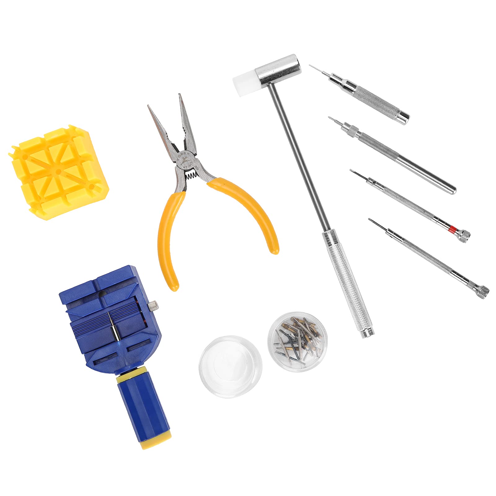 Kit de eliminación de eslabones de reloj, herramienta de reparación de removedor de pasadores de eslabones de correa de reloj, kit de reparación de relojes profesional Juego de