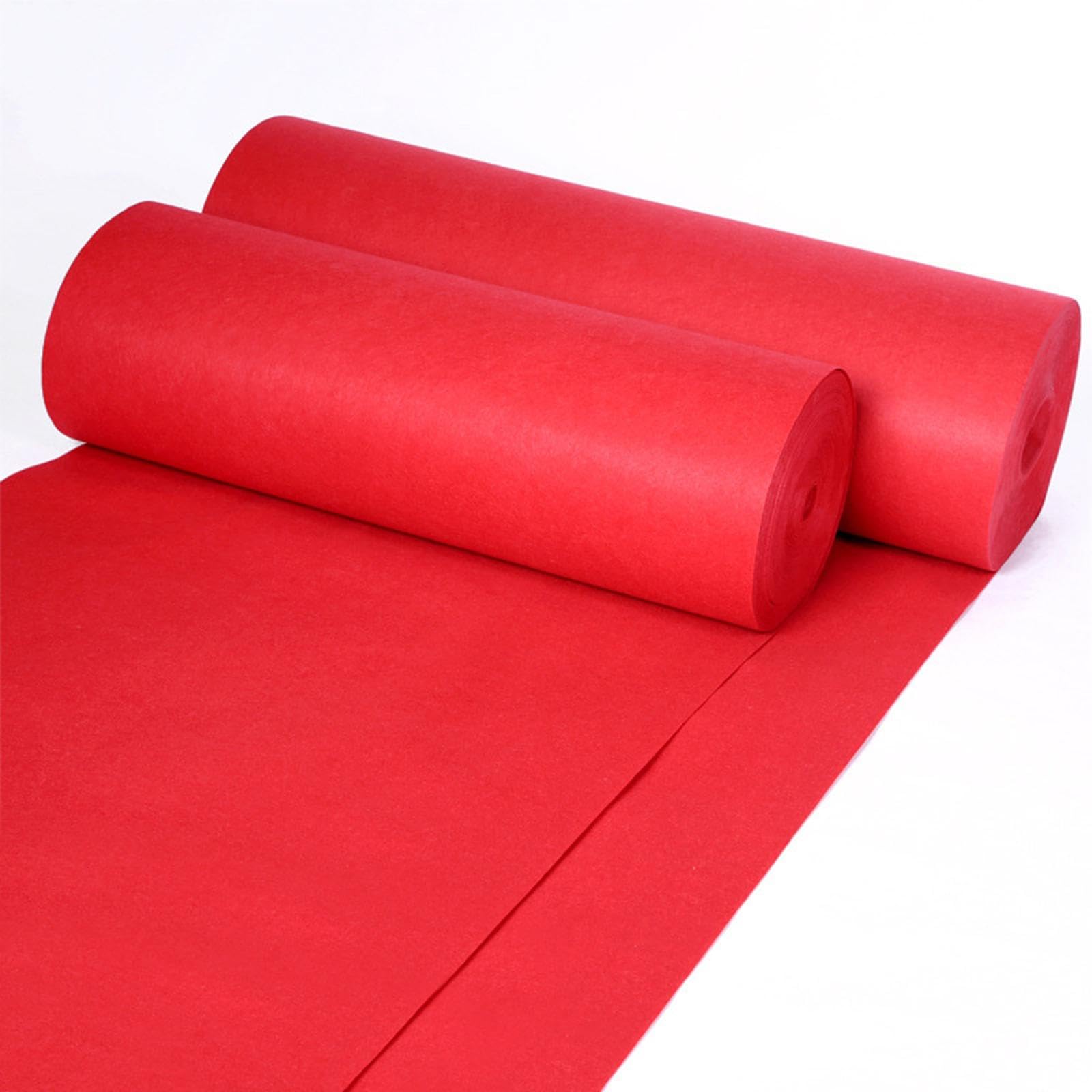 Baoblaze Roter Teppich, 1,2 Meter breit, rutschfest, tragbar, stabil, Hochzeitsteppich, roter Gangläufer für Party, Babyparty, Geburtstag, Outdoor-Dekoration, 1.2mx10m