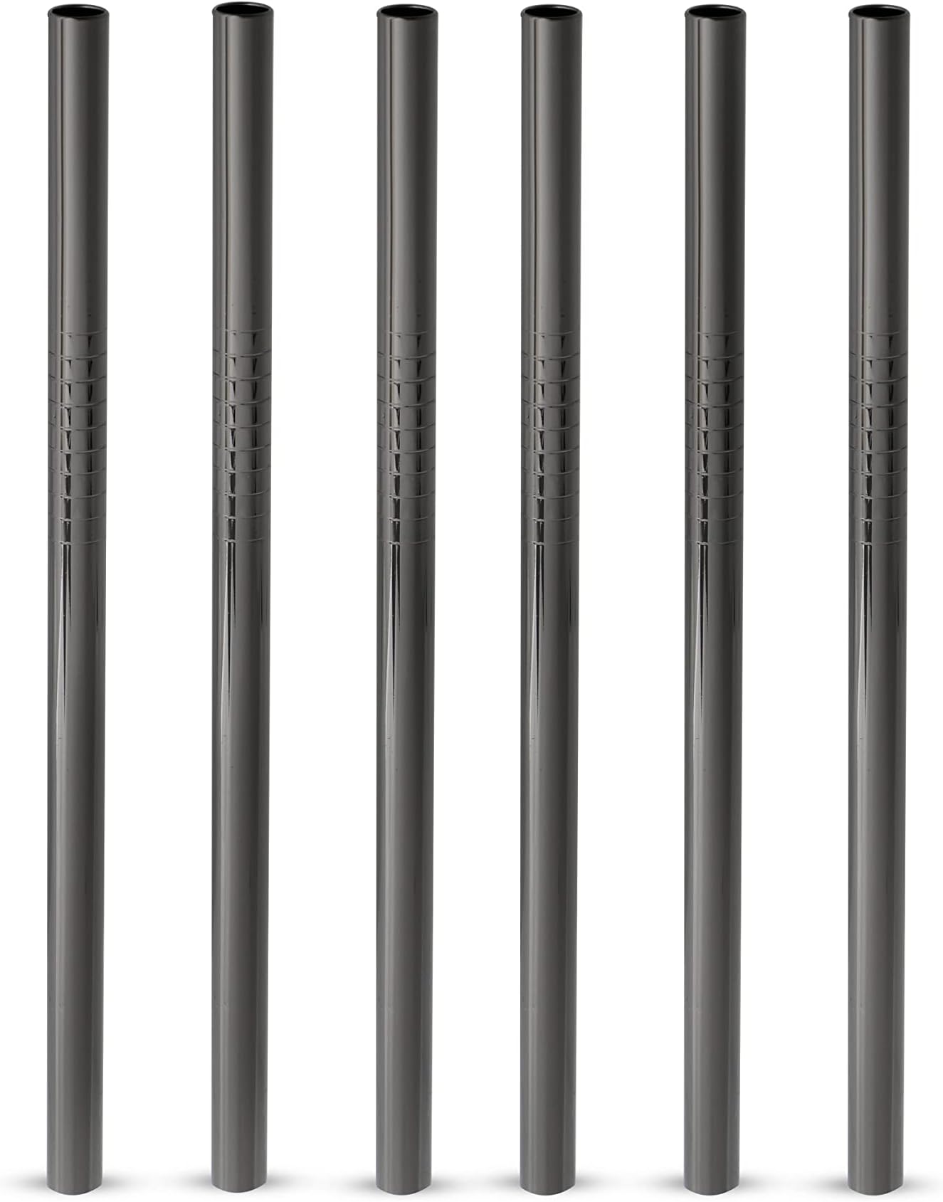 Viski Gunmetal Lowball Reusable Straws, Set of 1, Black