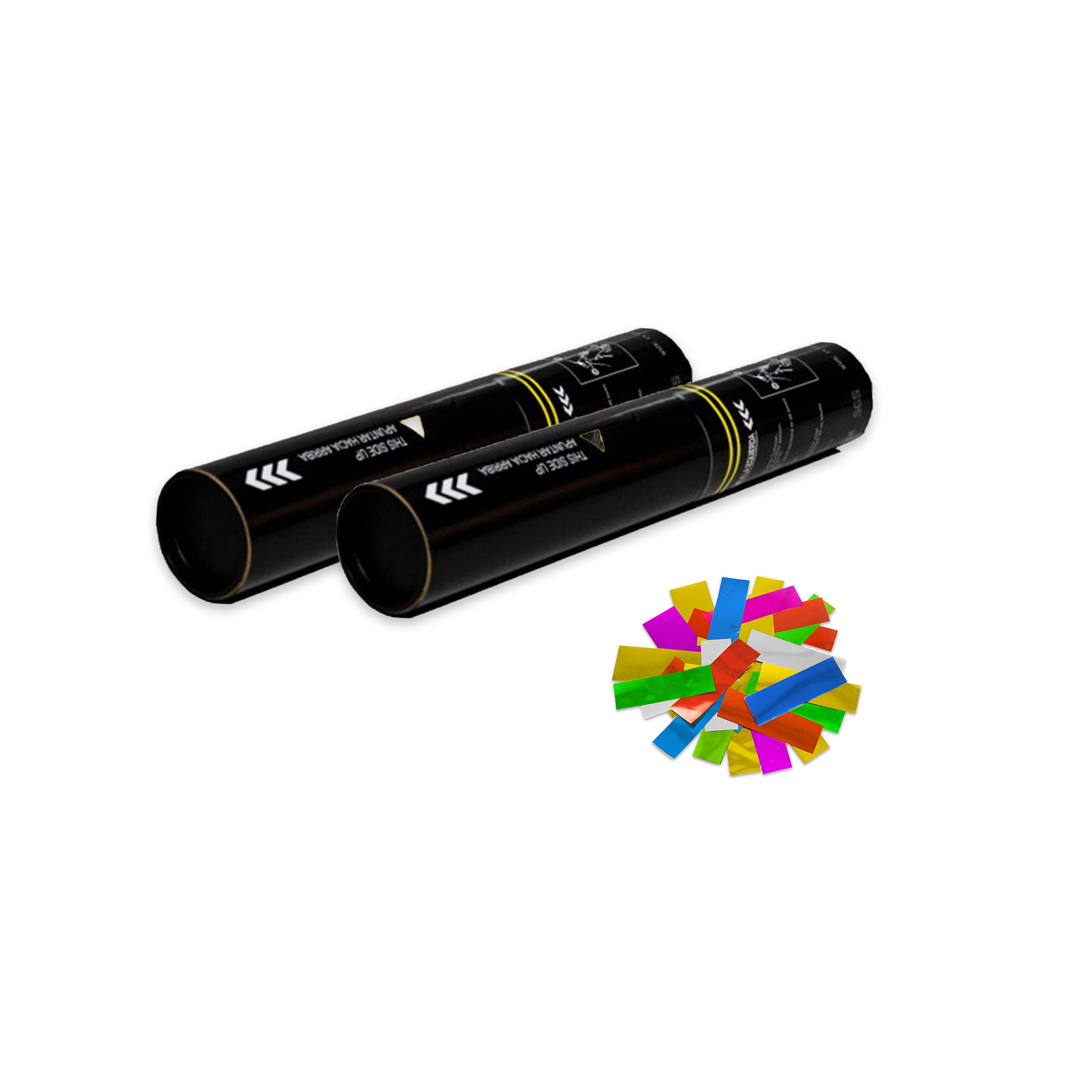 EUTOPICA Pack 2 Cañones Confeti Manual (Multicolor Metalizado, 30 cm) #DeLosBuenos