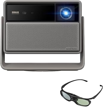 XGIMI Horizon 20 Standard Kit Projector and 3D Glasses Set Equipped with Google TV / 3200 ISO Lumens / Integrated Gimbal / 1ms Ultra Low Latency / Up to 300 inch Projection / 20,0001 Display Contrast / Home Use Ceiling High Brightness / Home Theatre