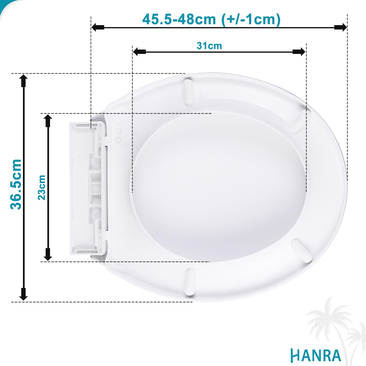 Hanra Soft Close Toilet Seat with Quick Release for Easy Cleaning Simple Top Fixing - Image 2