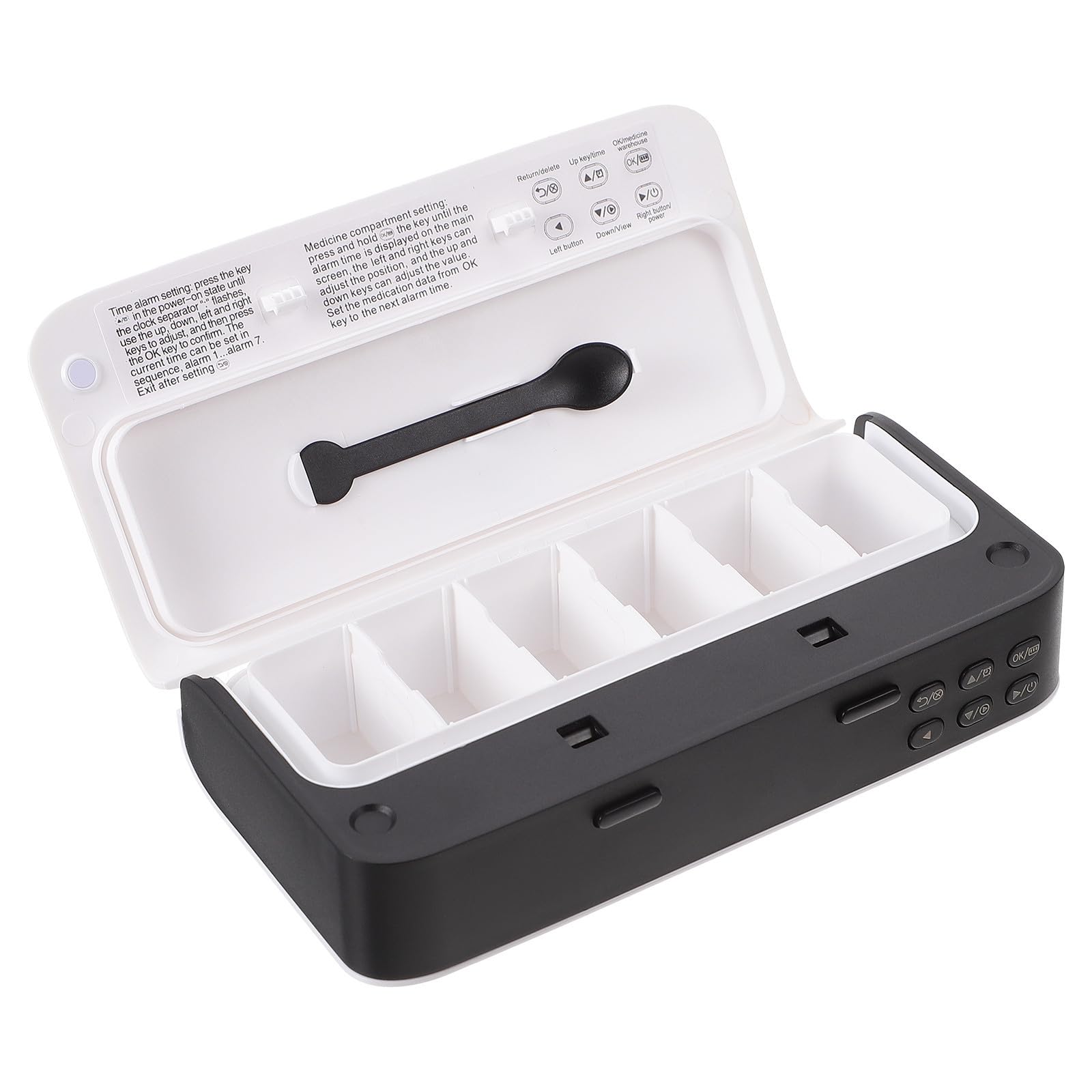 DOITOOL Portapillole Elettronico Allarme Intelligente per Anziani, Organizer per Medicinali in PC 3 o 6 Scomparti e Funzione Promemoria per Assumere Farmaci