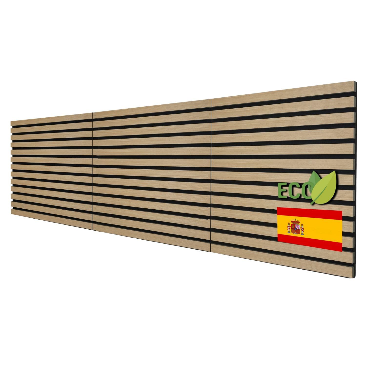 3 Piezas Componen 1 Cabecero de Cama + 12 Tornillos | Cabecero Cama con 2 Posiciones de instalacion | Cabecero Listones Madera | Cabeceros de Madera | Color Tinte Blanco