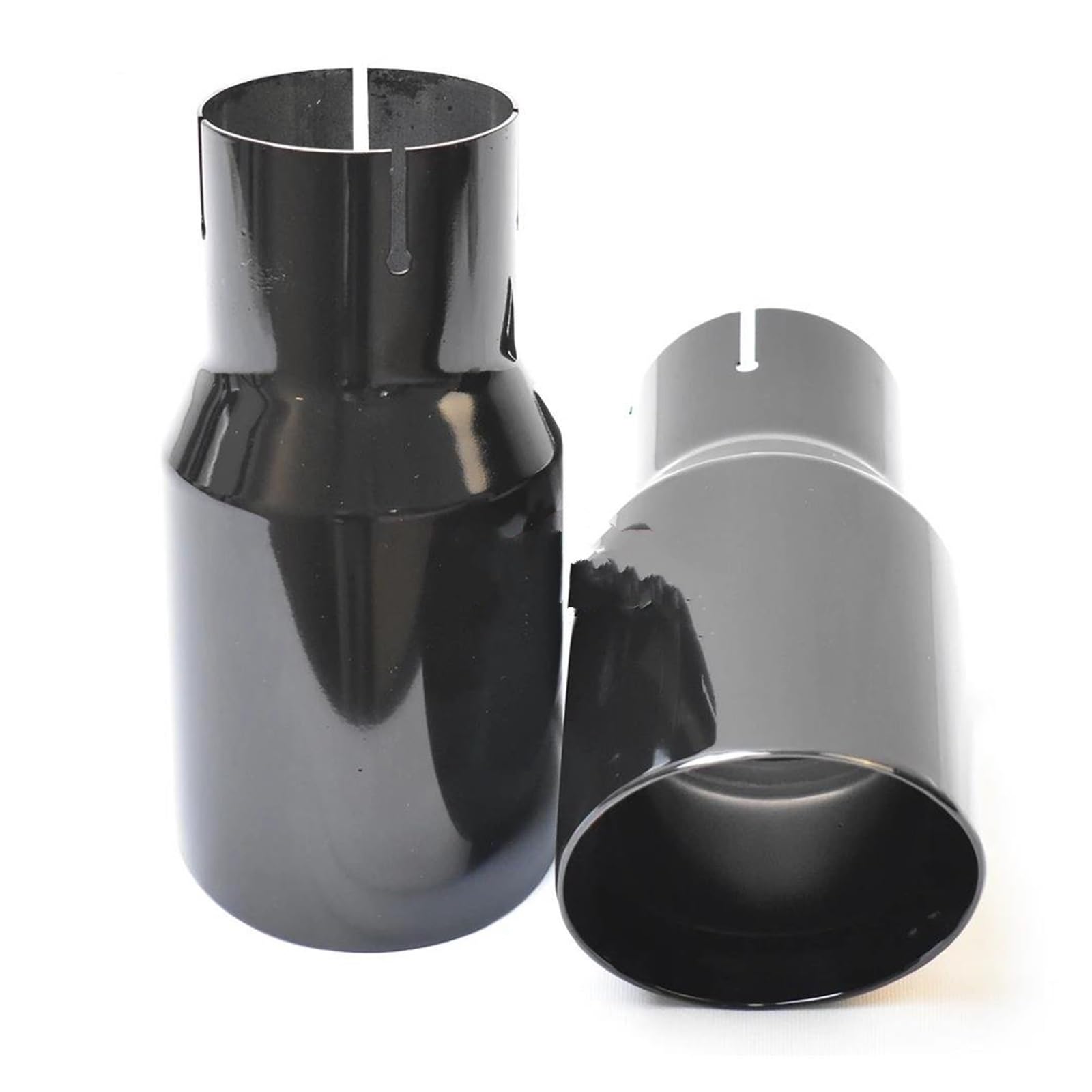 Tubo Scappamento 1 PC Tubo Di Scarico Nero Lucido In Acciaio Inossidabile Modificato Per Auto Punta Silenziatore Universale Smussato Edeg Per La Serie Per BMW Terminale Tubo Scappamento (Size : In 57