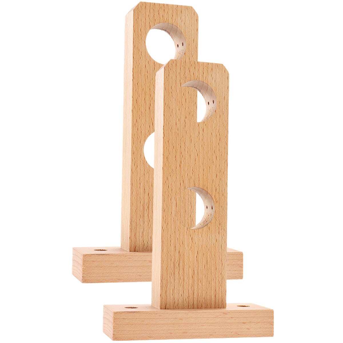 BESPORTBLE Supporti Bastone Tende in Legno, Staffe da Parete 2 Pezzi | Staffe per Asta Tende, Supporto Asta Tenda Semplice, Supporti Robusti per Montaggio a Muro