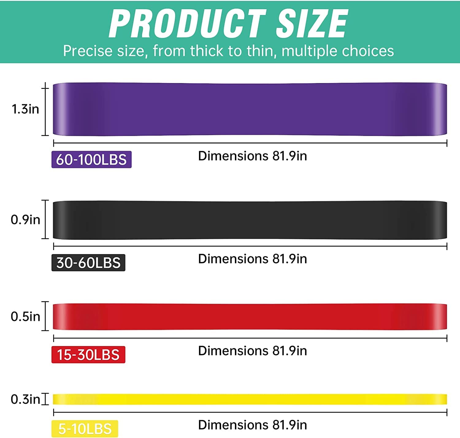 AMERTEER Resistance Bands Set Of 4, Pull Up Assistance Bands, Heavy Duty Workout Exercise Crossfit Stretch Fitness Bands For Body, Muscle Training, Physical Therapy, Shape Body, Men And Women