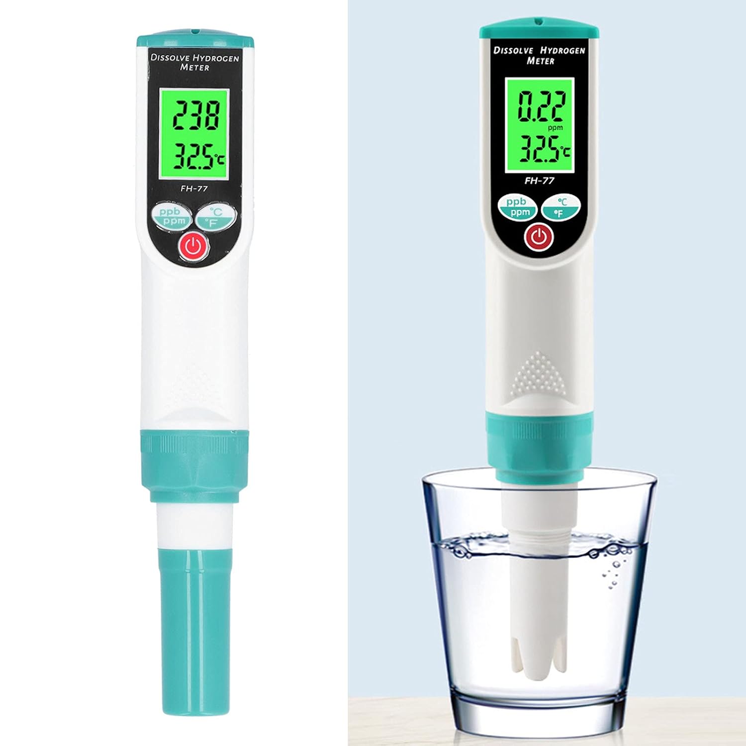 Dissolve Hydrogen Meter, LCD High Definition Display High Accuracy Electrode Convenient Detachable Water Quality Tester