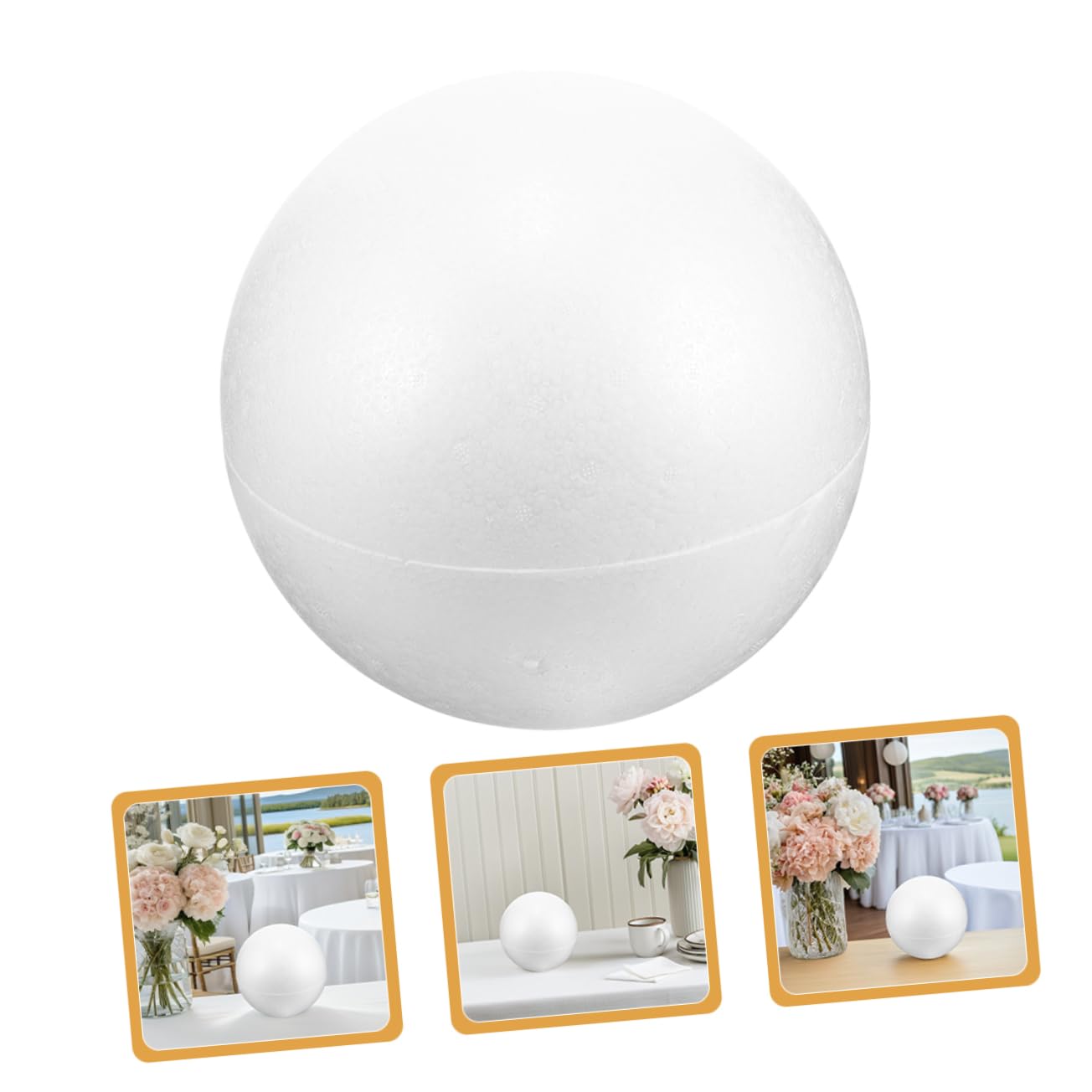 EXCEART 3pezzi Palline Decorative in Polistirolo Espanso Forme Cavi per Artigianato Fai da Te Decorazioni per Casa e Progetti Artistici Leggero e Staccabile