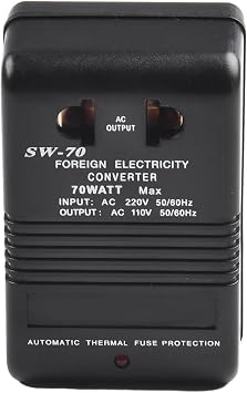 110 To 220 Voltage Converter, Step Up/Down Transformer Adapter 110/120 Volt - 220/240 Volt, 100W Dual Channel For International Travel Use, Blackonly step Down 70W
