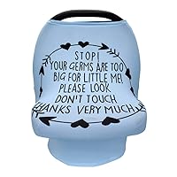 Vista 20 de Metplus Funda de asiento de automóvil sin contacto para bebés, fundas de lactancia para mamá, bufanda de lactancia, toldo multiusos para asiento