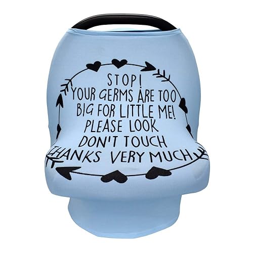 Miniatura 20 de Metplus Funda de asiento de automóvil sin contacto para bebés, fundas de lactancia para mamá, bufanda de lactancia, toldo multiusos para asiento de