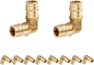 10PCS Foskan PEX-A Expansion Fittings, 3/4" x 3/4" Brass Elbow