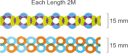 Miniatura 5 de allydrew Cinta adhesiva Washi hueca con diseño geométrico brillante 131ft de longitud total juego de 2 círculo y burbujas
