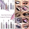 Pretty Comy 12 Colors Liquid Glitter Eyeshadow, Shimmer Liquid Eye Shadow Long Lasting Waterproof High Pigmented Liquid Metallic Eye Shadow