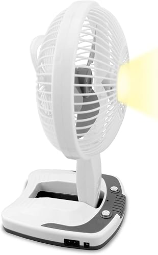 Miniatura 6 de Technical Pro (cantidad 4) Ventilador recargable de escritoriopared de la serie Adventure con lámpara de trabajo LED y Powerbank integrado con