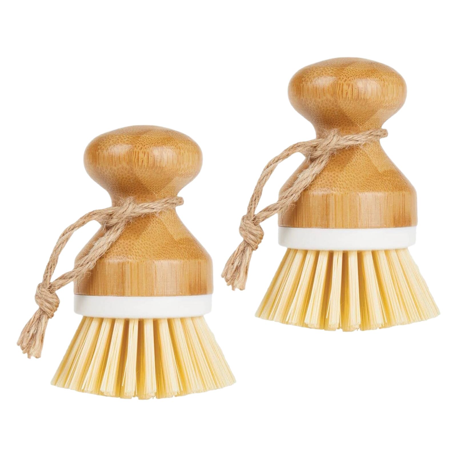 Cepillo de Setas, Cepillo Fregar Platos, 2 PCS cepillos Redondos de bambú para Hongos con cordón, Cepillo de Limpieza de Cocina para Utensilios, Cepillo Multiusos para Platos para Verduras