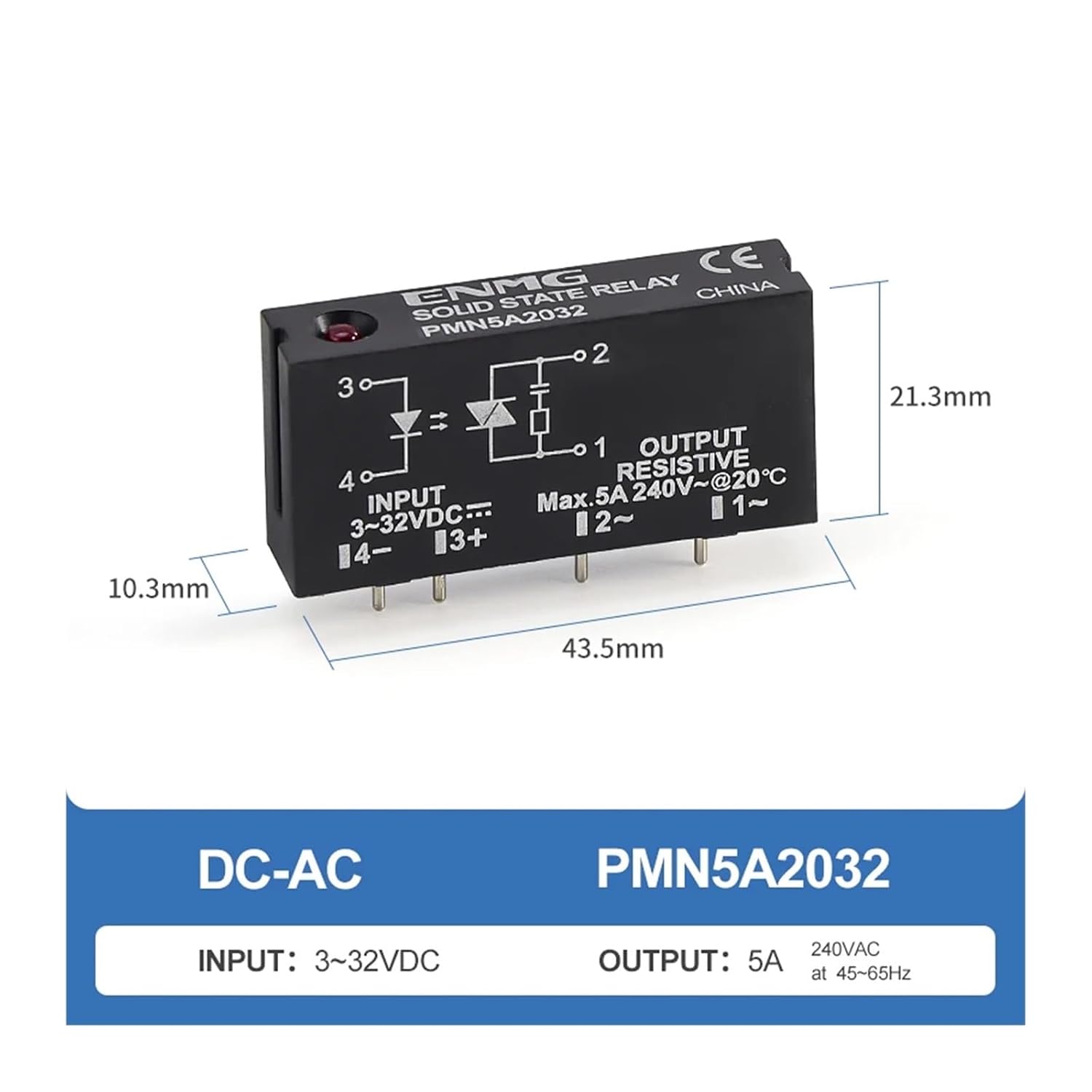 3~32V Input Small Dedicated Solid State Relay PM5D DC-Controlled pin Type Optocoupler Isolation PMN5D6132 Thin(PMN5A2032)