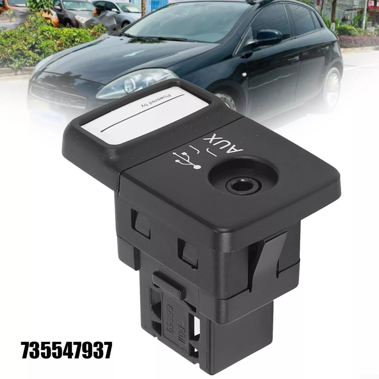 Modulo adattatore AUX Media Player USB 735547937 compatibile con Fiat 500 500C per Panda per Punto per Linea per Grande per Punto 2007-2017 Connettore interfaccia audio auto nero