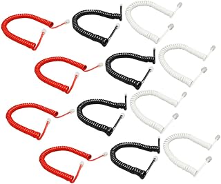 Gatuida 12 Piezas Cable de Teléfono Enrollado de de de Diseño Antienredo Accesorios para Teléfonos Negro Blanco y Rojo