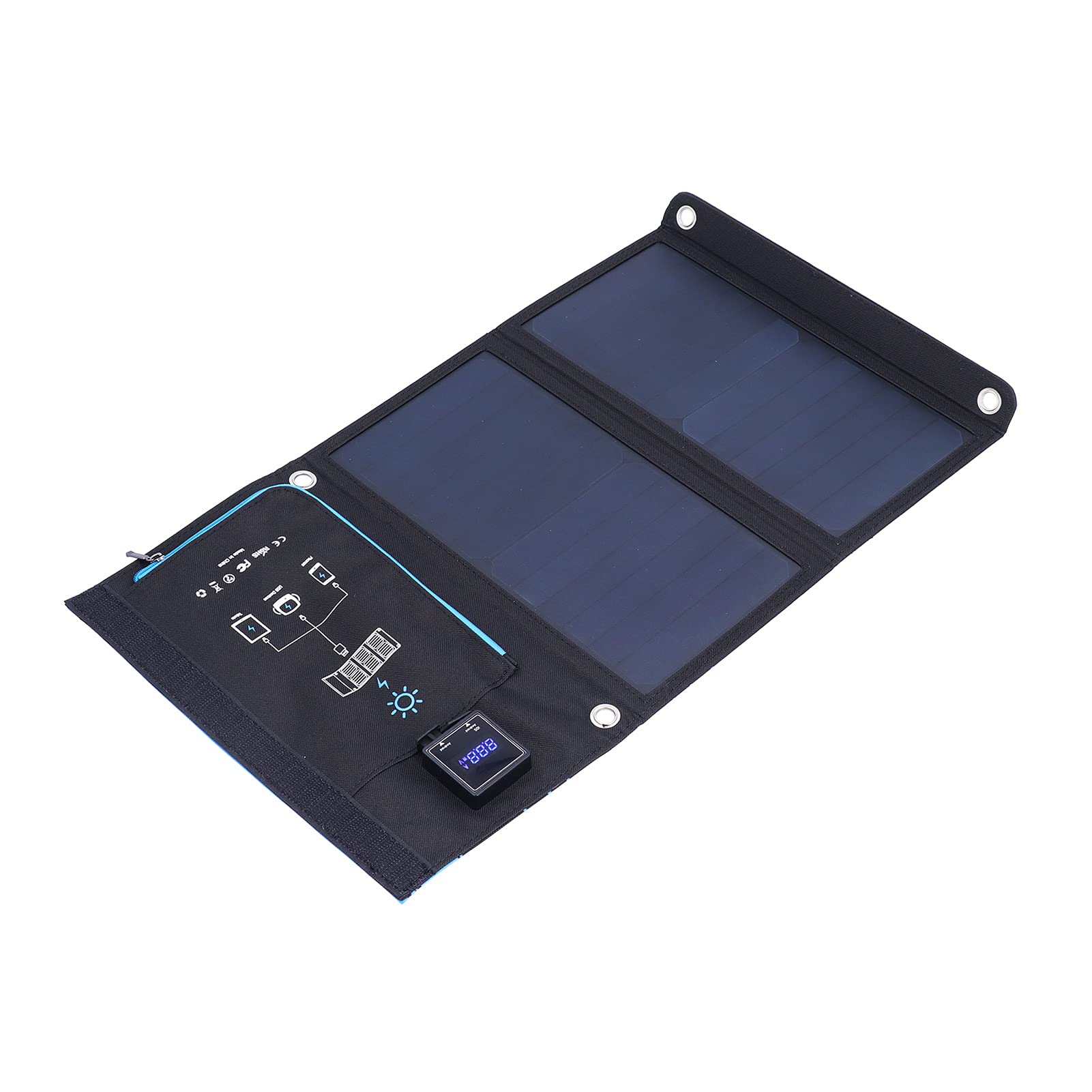 TOPINCN Bolsa de Carga Solar para Exteriores, Puerto USB Doble Portátil