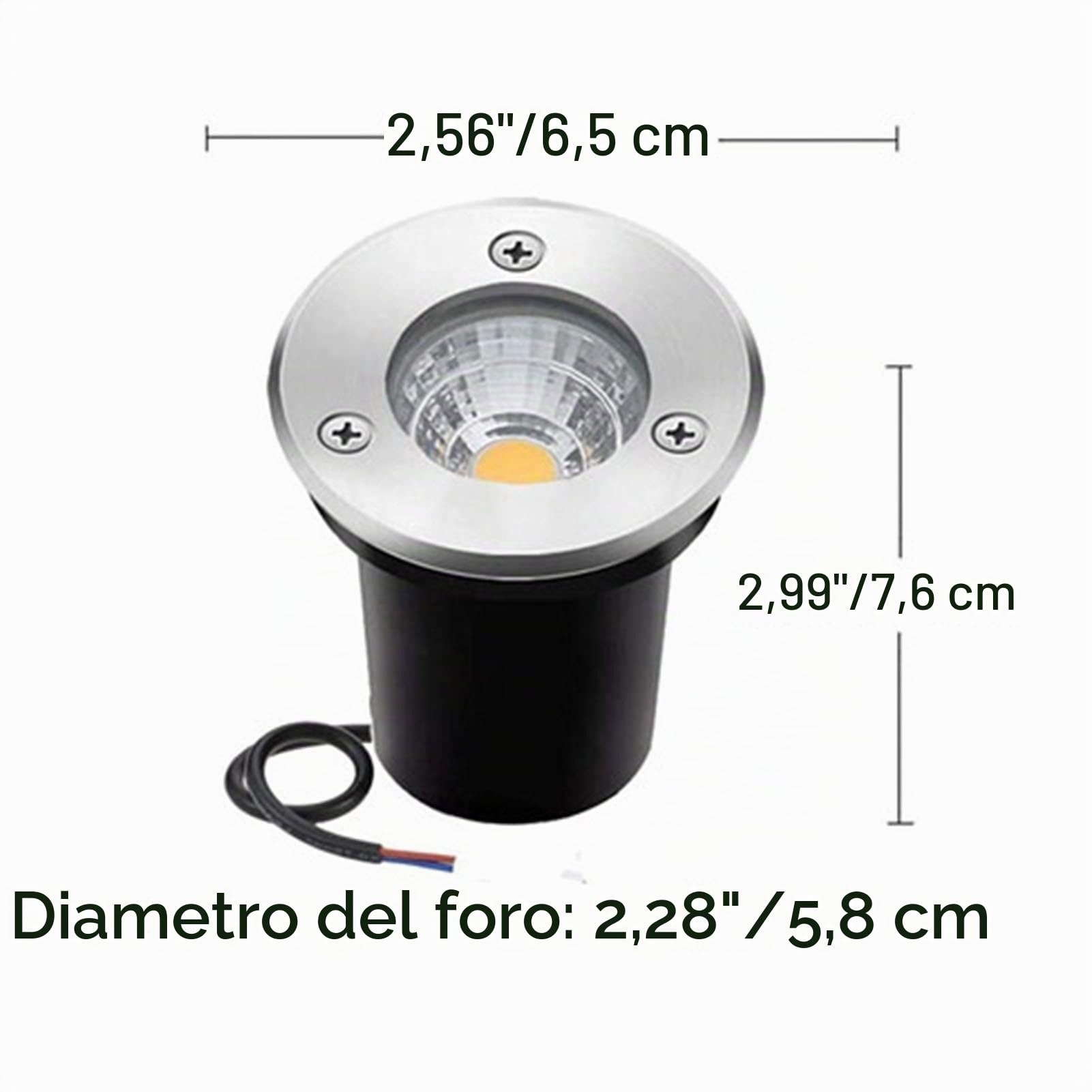 AWSAD Faretti A LED da Esterno 12V-24V Luci del Paesaggio IP67 Impermeabile Cortile, Prato, Illuminazione da Giardino Faretti LED Pavimento (Color : Neutral Light)