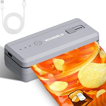 Mini Bag Sealer Rechargeable Plastic Bag Sealer with Magnet &Cutter