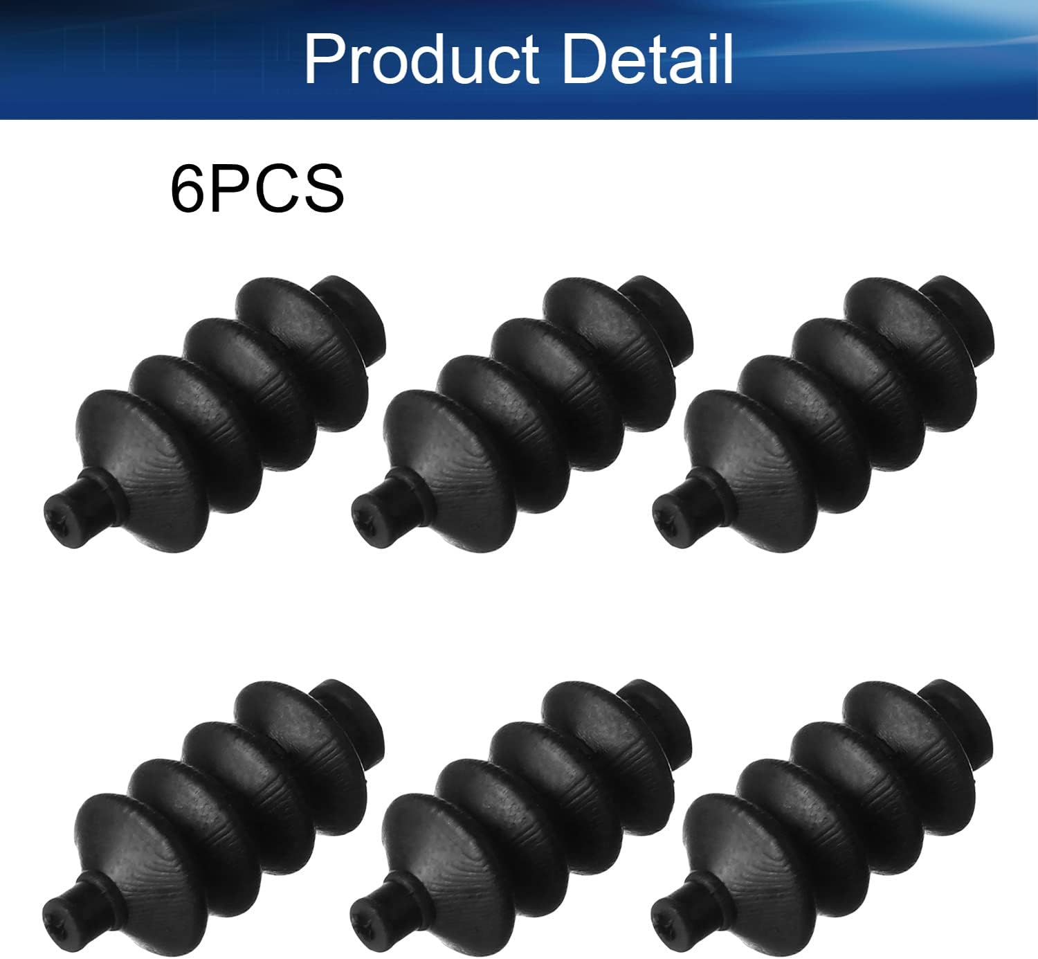 Heyiarbeit 32mm RC Boat Waterproof Push Rod Rubber Seal Bellow for RC Boat 6Pcs