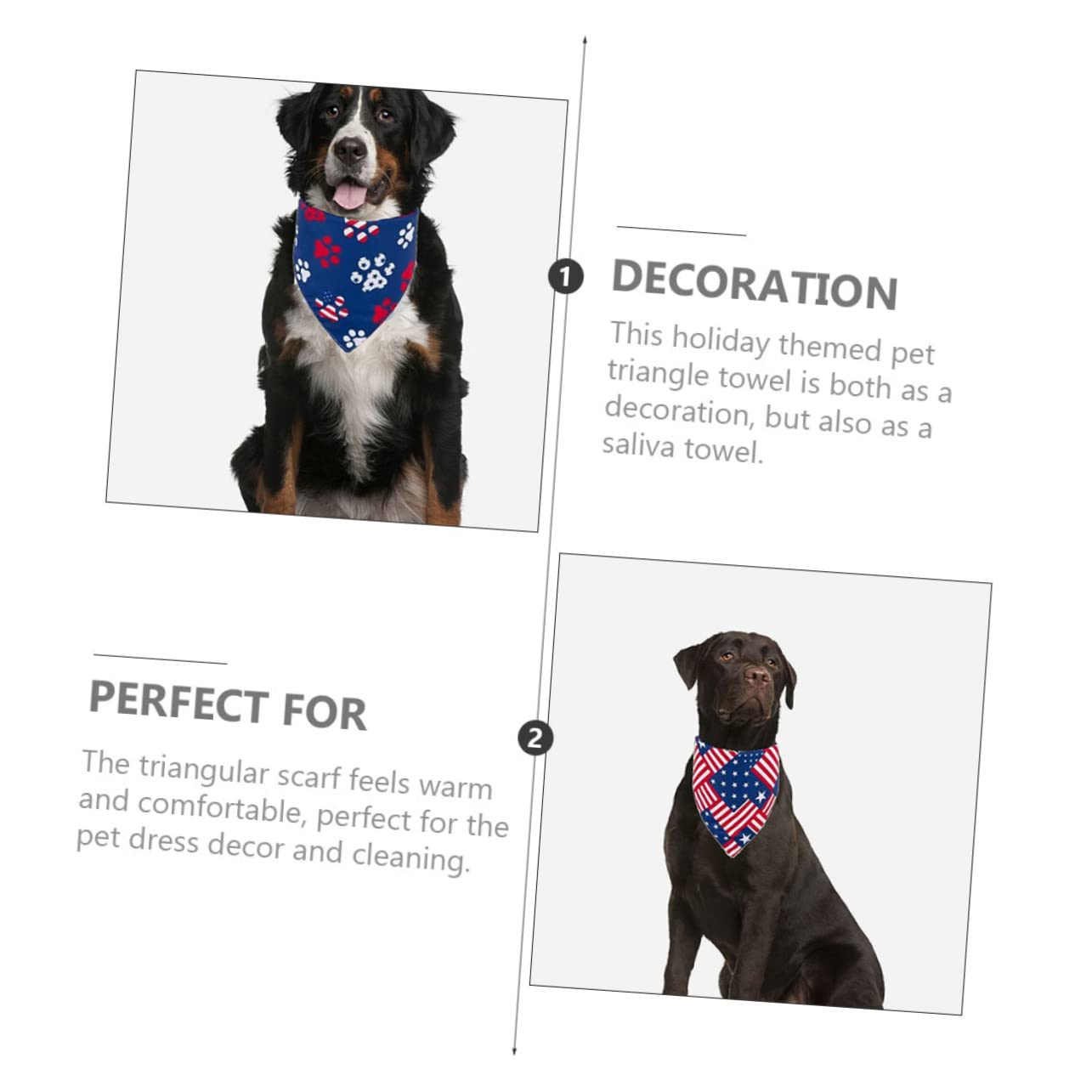 Sosoport 16piezas Triángulos Decorativos para Mascotas Bandanas Resistentes para Perros y Gatos para Fiesta De Independencia Confortables y Ligeras para Salidas Especiales