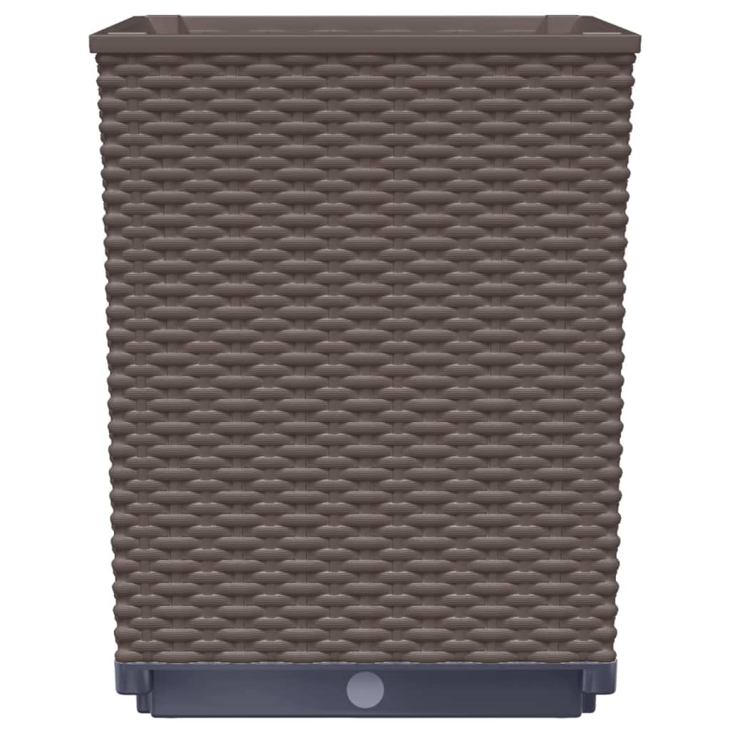 vidaXL Jardineras 4 Unidades Polipropileno marrón 30x30x37 cm, Maceta, arriate Elevado, Soporte para macetas, macetero, bancal Elevado