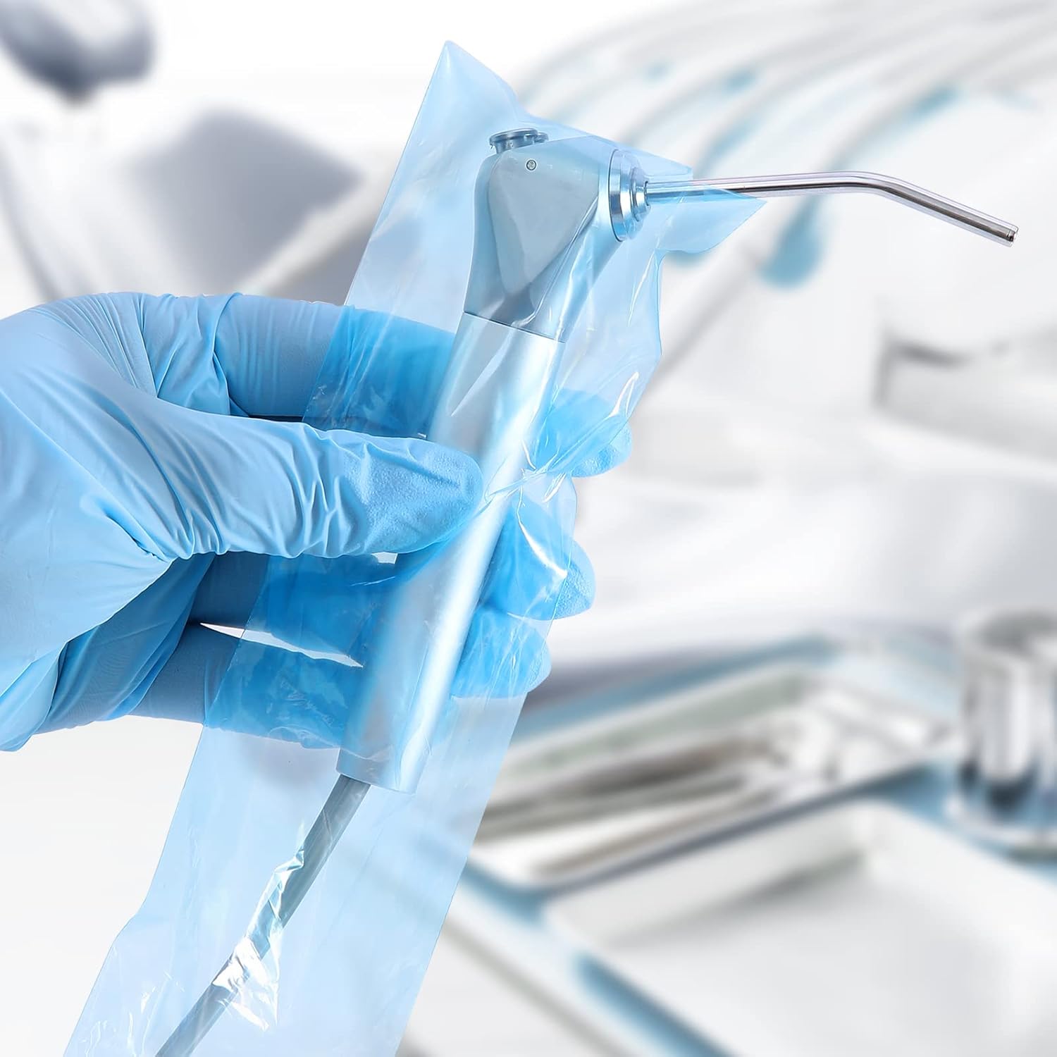 JMU 5000pcs Dental Air Water Syringe Sleeves 2.5" x 10" Disposable Plastic Protective Barrier, Blue, 10 Boxes of 500PCS