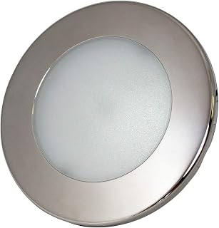 Manufacturers' Select ITC RV 2 Color LED Hardtop Light with Aluminum Housing and Frosted Glass Warm White and Blue Overhead Light (69237SSNS-W/B) (X002CI35P1)