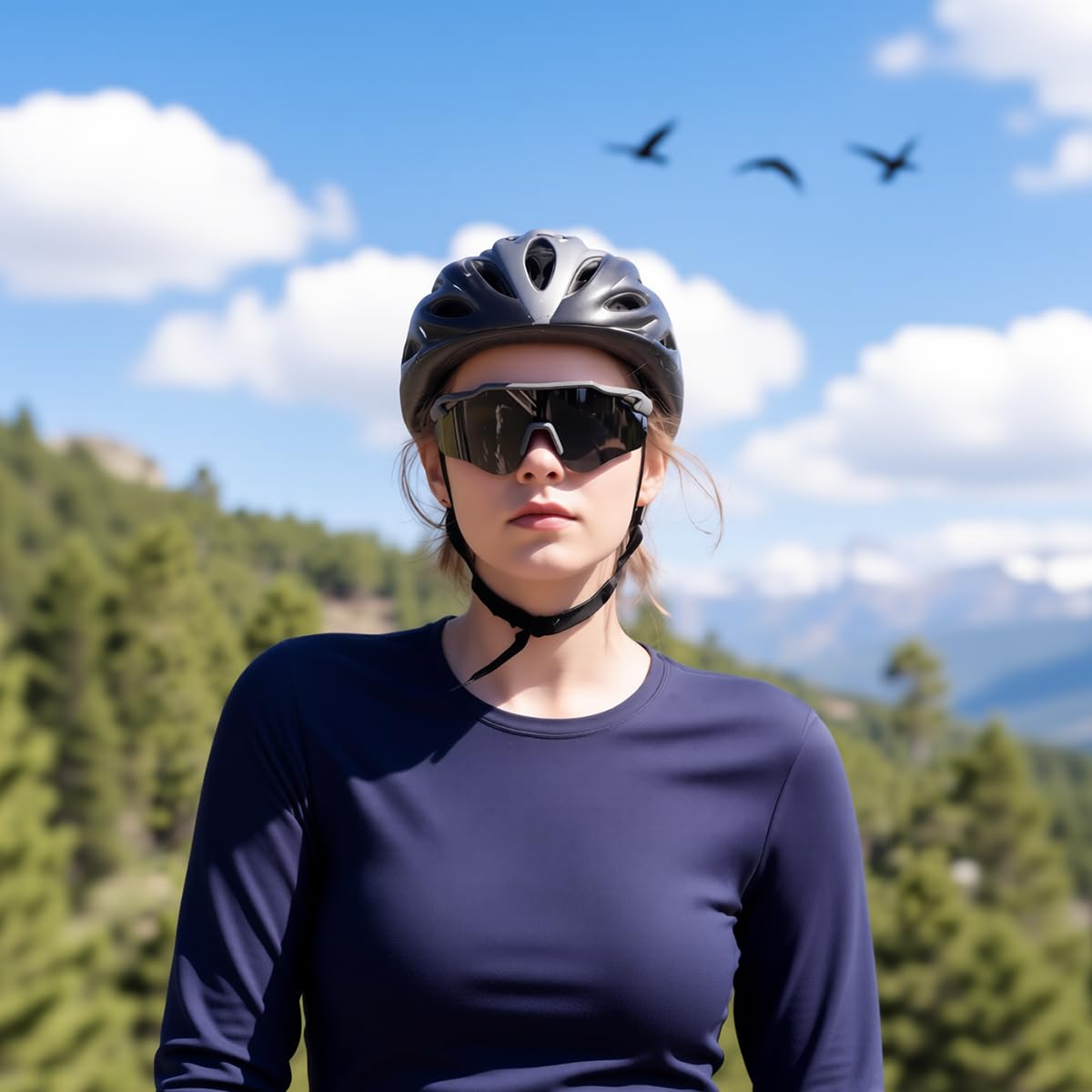 SEKKAF Gafas de sol deportivas polarizadas para hombres y mujeres, protección UV, ligeras, para correr, ciclismo, almohadillas antideslizantes para la nariz