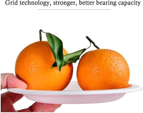 Miniatura 3 de Atojrro Plato de comedor desechable, 50 platos de comedor blancos resistentes, plato de comedor desechable de bagazo de caña de azúcar natural