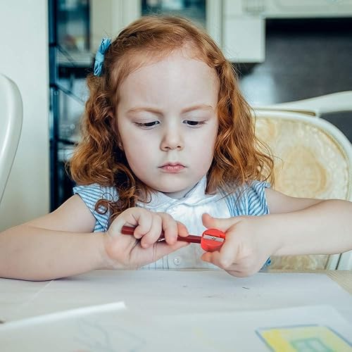 Miniatura 5 de ArtCreativity Sacapuntas redondos, paquete a granel de 144, sacapuntas manuales de plástico colorido, suministros de regreso a clases para niños,