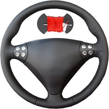 Microfiber Leather Car Steering Wheel Cover Anti-Slip Stitch Wheel Wrap Fit for Mercedes Benz SLK-Class W170 W171 SLK 200 200K 280 350 2004-2008 Kompressor Sport C SLK Class W203 R171 2004-2008,Red