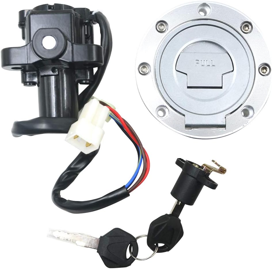 AHL Ignition Switch Key Gas Fuel Tank Cap Lock Key Set for Yamaha MT03 2006-2012/FZ09 2014-2016/MT09 2013-2016/FZ6 2004-2009/XJ6 2009-2015/FZ6R 2009-2014/YZF-R6 2003-2005/YZF-R1 2002-2003