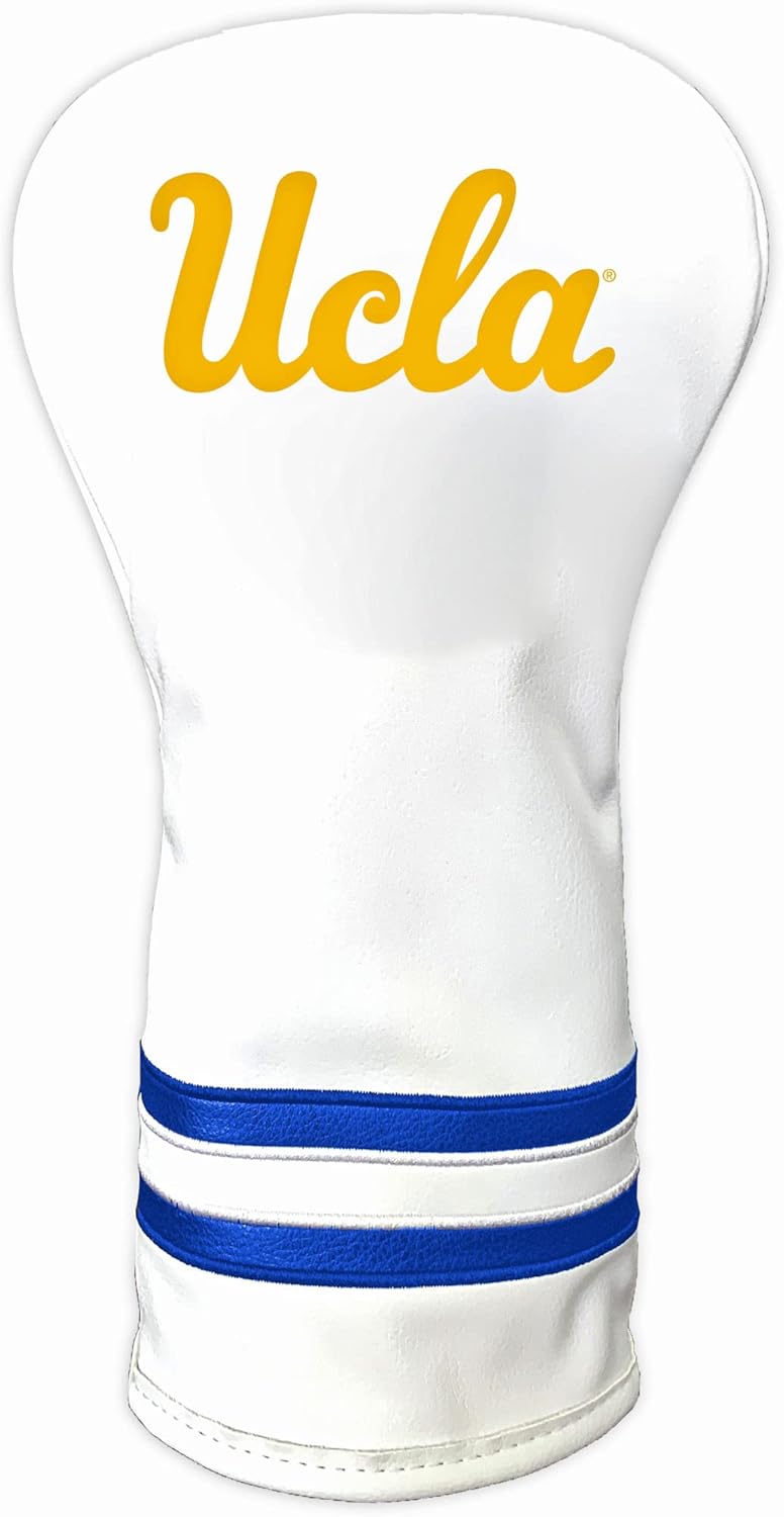 Team Golf NCAA White Vintage Driver Golf Club Headcover, Form Fitting Design, Retro Design