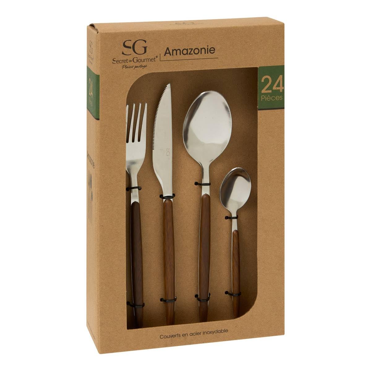 Secret de Gourmet – Cubertería de acero inoxidable, 24 piezas