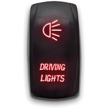 Driving Lights - Red - Switch Dual Light - STARK Laser Etched LED Rocker - 20A 12V ON/Off 5-PIN