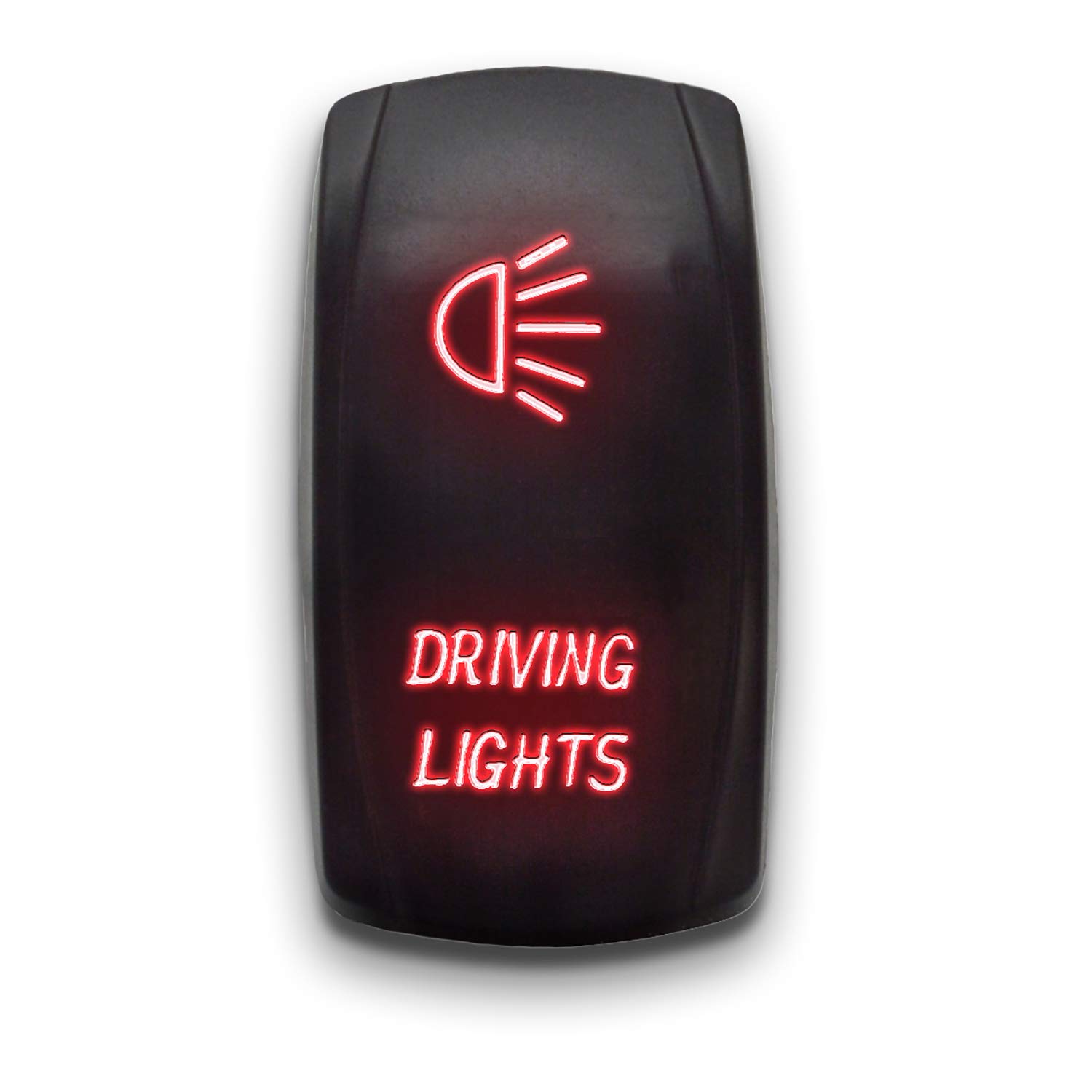 Driving Lights - Red - Stark 5-PIN Laser Etched LED Rocker Switch Dual Light - 20A 12V ON/Off