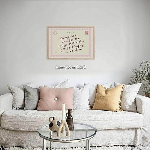 Miniatura 4 de Arte de pared inspirador para mujer, póster rosa con texto en inglés "Always Find Time", impresión retro de afirmación, regalo estético para el