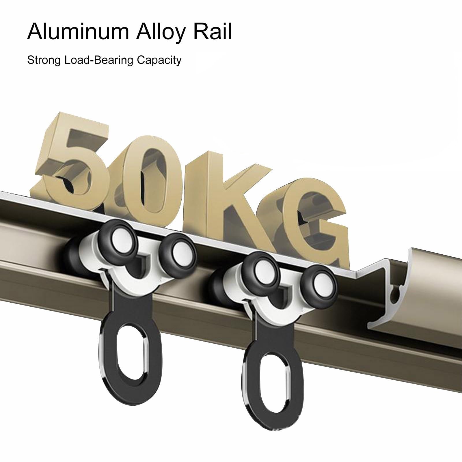 Aluminiowa szyna do zasłon sufitowych, 1-6 m, z cichymi rolkami, złota szyna do draperii, idealna do dzielenia pomieszczeń i balkonów, łatwy montaż sufitowy, wszechstronny system zasłon